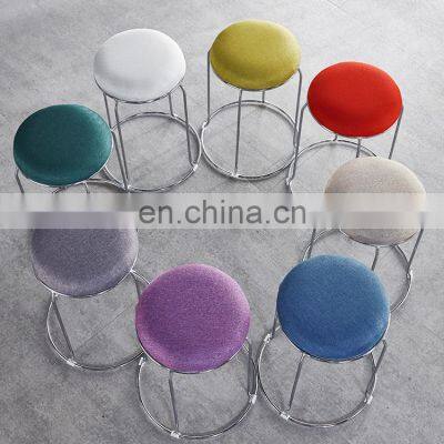 High Quality Luxury Nordic Round Gold Metal Modern Stackable Dining Stool Chair Metal Living Room Chairs