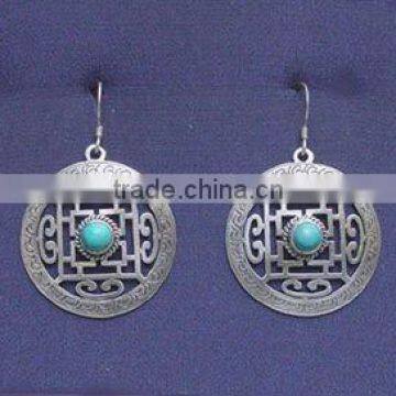 Silver Earring With Turquoise