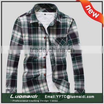 Hot sale plaids shirt for man/2015 fancy long sleeve shirt with cheap price/man shirt manufacturer offer derectly