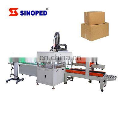 Beverage Wine Glass Bottle Beer Can Case Packer Machine Fully Automatic Pick Up And Place Carton Packing Line