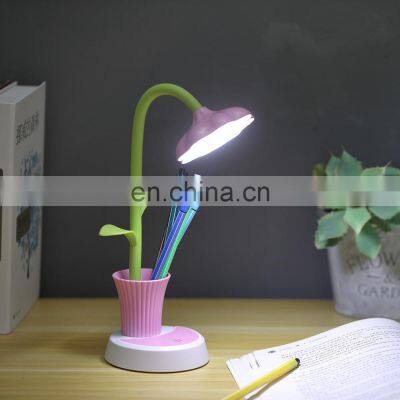 USB Rechargeable Desk Light Eye-care Children Studying Lamp With Pencil Holder LED Table Night Lights for Kids