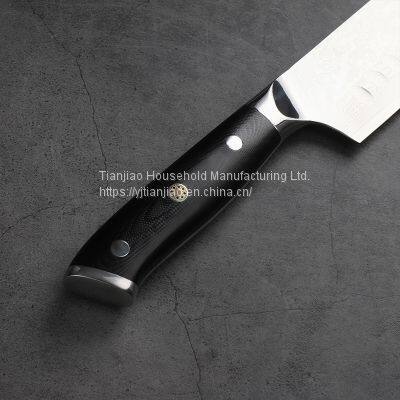 Santoku Chefs Knife 7 Inch VG10 67 Layer Damascus Steel Kitchen Chef With G10 Handle Knives Cleaver Meat Slicing Knife photo-4