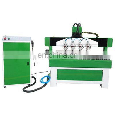 1212 3D cnc router woodworking machine 4 heads 4 axis cylinder wood cnc router