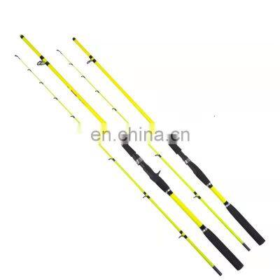 2 section parts pieces customized green color or rainbow multi color fiberglass fly fishing rod 14 fit