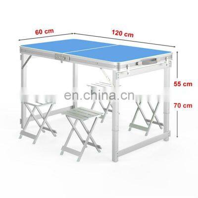 Outdoor Camping Utility Aluminum Table Portable Picnic Table  Adjustable Height With Easy Carry Handle