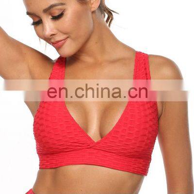Sexy Women Sport Bra Yoga Sets Running Gym Yoga Padded Bra Fitness Tank Stretch Workout Tops and Lagging photo-2