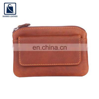 Top Quality Best Selling Buff Antique Fitting Wholesale Zipper Closure Type Genuine Leather Key Case at Bulk Price