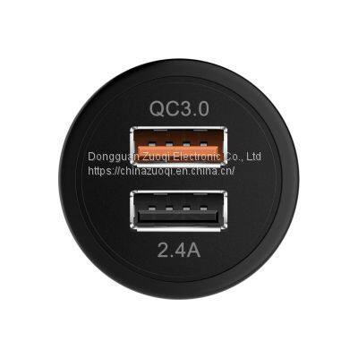 ZUOQI QC3.0 5V 3A 36W Mini Portable Fast Charge Dual USB TYPE-C Car Charger photo-3