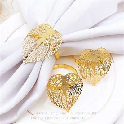 Gold Napkin Rings Vintage Wedding Party Favor Holder for Dinning Table