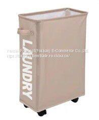 Customizable Color Rectangular Laundry Hamper With Wheels Easy-to-Operate Polyester Design for Home Bathroom Packed in Carton photo-3
