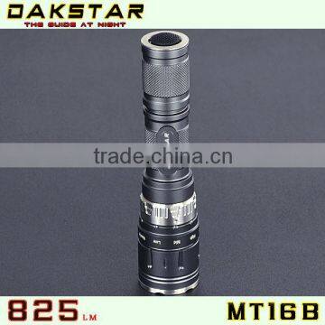 DAKSTAR MT16B CREE XML T6 825LM High Power Rechargeable Magnetic Ring Switch 18650 LED Flashlight
