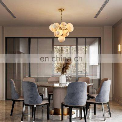 Restaurant Light Luxury Alabaster Ball Modern Led Chandelier for Home photo-5