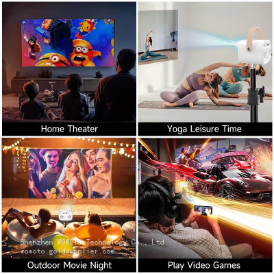 WOWOTO Portable 3D 4K Android Video Projector 2000 Lumen WIFI BT Led DLP Home Theater Screenless Mini Smartphone Projector photo-4
