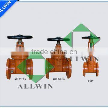 AWWA C509/C515 ductile iron gate valve with flange end