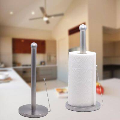 Round Beads Stainless Steel Vertical Tissue Rack Kitchen Hole-free Tissue Storage Rack Tissue Box Living Room Hand Rub Paper Roll Paper Bracket photo-3