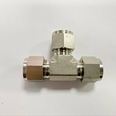 Wholesale Price 316L Stainless Steel E-Type Fittings Double Ferrule Three Way Pneumatic Parts