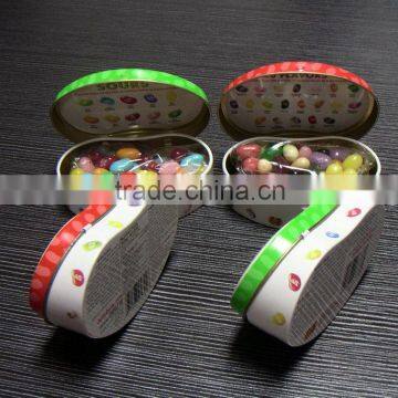 small food grade hinged lid candy tin box