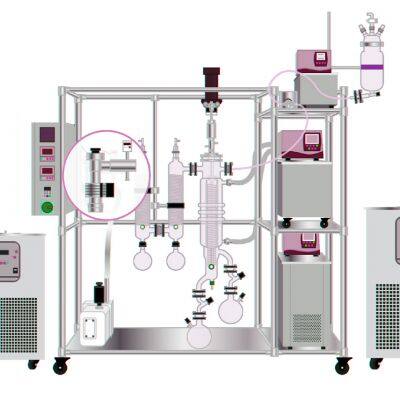 China Manufacturer Wholesale Automatic Short Path Hemp Oil Wiped Film Evaporator Molecular Distillation Equipment photo-3