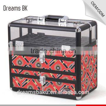 Cheap Hard Case makeup Tool Box / Beauty Box Vanity Case With Multilayer trays