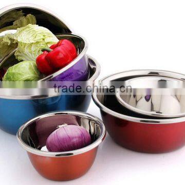 High Quality Stainless Steel Mixing Bowl Salad Bowl Color Bow With Paint photo-3