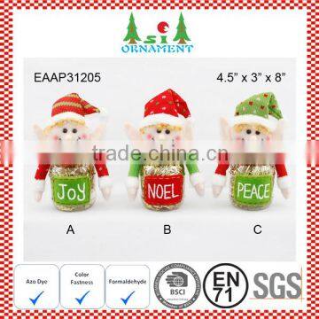 Elf christmas candy plastic bottle