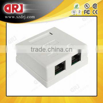 2 Port PCB Cat6 Keystone Jack 86 type Surface Mounting Box