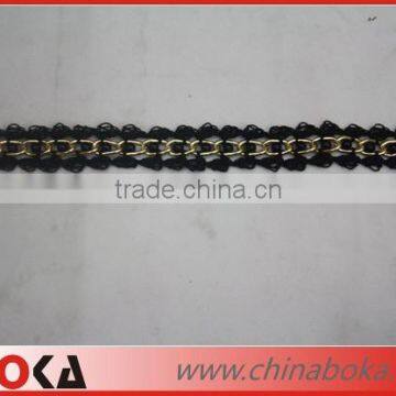 Latest Design Metal Beads Lace Trim for Wedding Dress photo-2