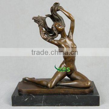 Bronze naked dancing statue