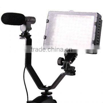 ET-FB02 Studio Triple Mount Hot Shoe V Mount Bracket for Video Lights, Microphones or Monitors, bracket camera flash holder