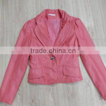 custom fashion laides blazer style leather jacket wholesale