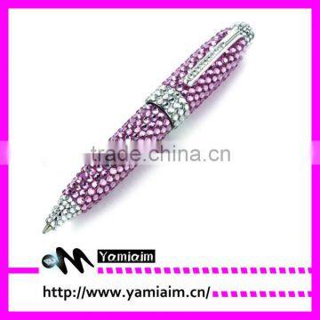 jewelled crystal pen with pearl,mini pen with rhinestone,wholesale rhinestone pen