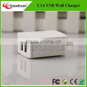 High quality cheap price portable dual USB 2.1A mobile phone outlet wall charger