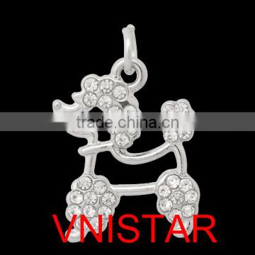 Wholesale Vnistar crystal poodle dog charms TC175 with clear stones about 25mm