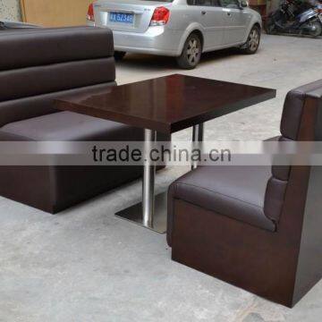 Hot sale leather cover booth sofa and restaurant table set XYN20