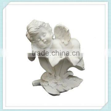 Nice sleeping polyresin angel on flower