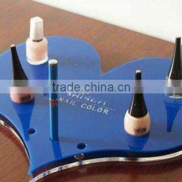 Heart shape cosmetic display fancy plexiglass cosmetic display design nail polish box