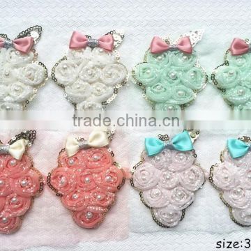 New Design Shabby Shape Flower With Bow,Cute For The Toddle