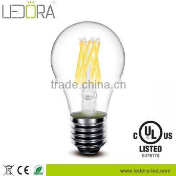 120v E26 UL certificate A19 4W 6W 8W Dimmable LED Filament Bulb ul