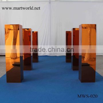 1m tall gold mirror surface flower stand pillar column for wedding decorating party and weddings decoration(MWS-020)                        
                                                Quality Choice