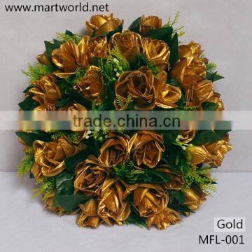 2016hot noble gold artificial flower wedding rose flower for wedding decoration centerpiece party,home&hotel decoration(MFL-001)                        
                                                Quality Choice