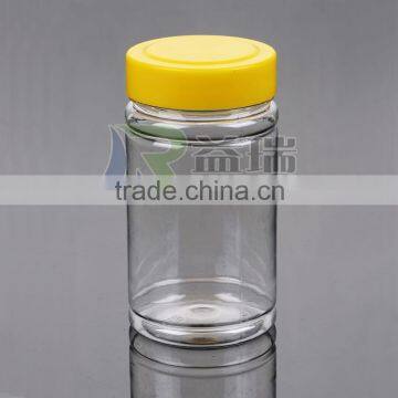 380g , 450g Plastic Food Jar With Yellow Plastic Cap Can Custom photo-1