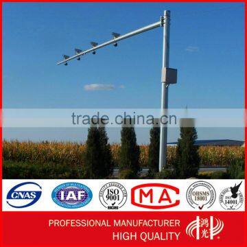 H10m Q235 Single Arm Traffic and Telescopic cctv Camera Mast Steel Pole , monitor pole