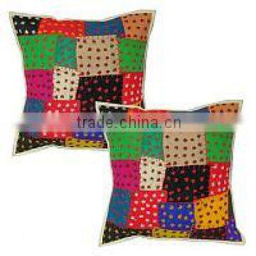 New Patchwork Throw Cotton Cushion Pillow Cover Indian