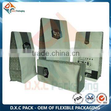 Matte Printing Coffee Bag, Flat Bottom Bag With Zipper