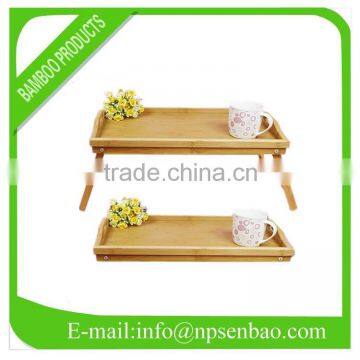 Foldable bamboo serving tray