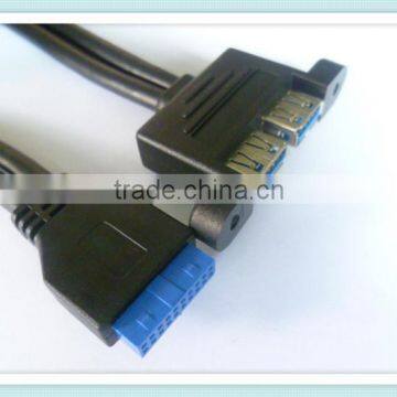 2Port USB 3.0 Panel Type - Motherboard 20P cable 45cm Black