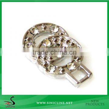 Sinicline Fashionable Shiny Silver Zipper Puller with Rhinestone