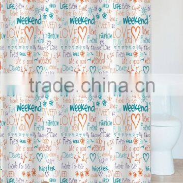 China Wholesaler Polyester Waterproof and mouldproof Shower curtain set