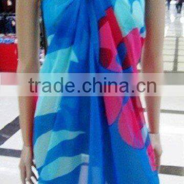 100% polyester floral design beach sarong