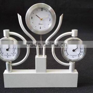 metal themometer & hygrometer desktop clock